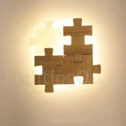アクリルシェード付き木製壁取り付け用燭台 モダンで現代的な木製竹製壁ライト