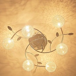 モダンコンテンポラリークリスタル電気メッキフラッシュマウント