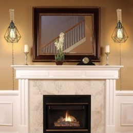 アメリカンレトロ壁取り付け用燭台 2.5M 麻ロープ吊り下げワイヤー ブラックアイアン塗装ランプシェード