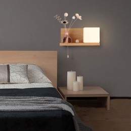 北欧風木製ウォールランプ ガラスランプシェード 壁取り付け用ライト