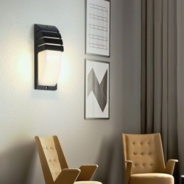 防水屋外ポーチライトブラックアルミニウムウォールランプガーデンコートヤードライト