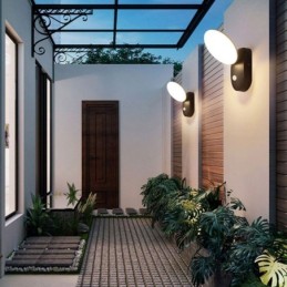 モダンミニマリストアルミランプガーデン防水三日月壁ライト