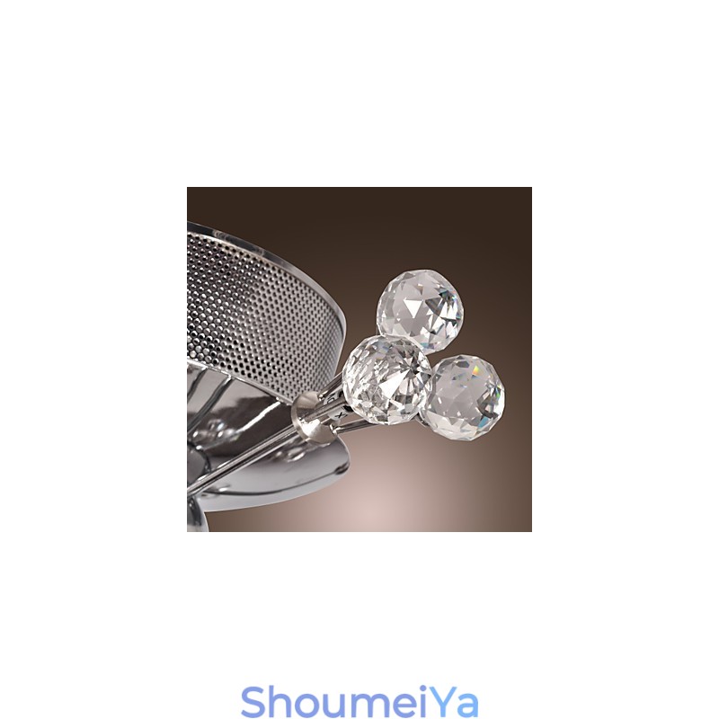 モダンコンテンポラリークリスタルクロームメタルフラッシュマウント