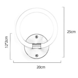 モダンな壁掛け照明器具 丸型リング壁取り付け用燭台 3色調光