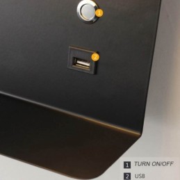 壁掛けランプ 回転式壁付けライト USB充電ポート付き
