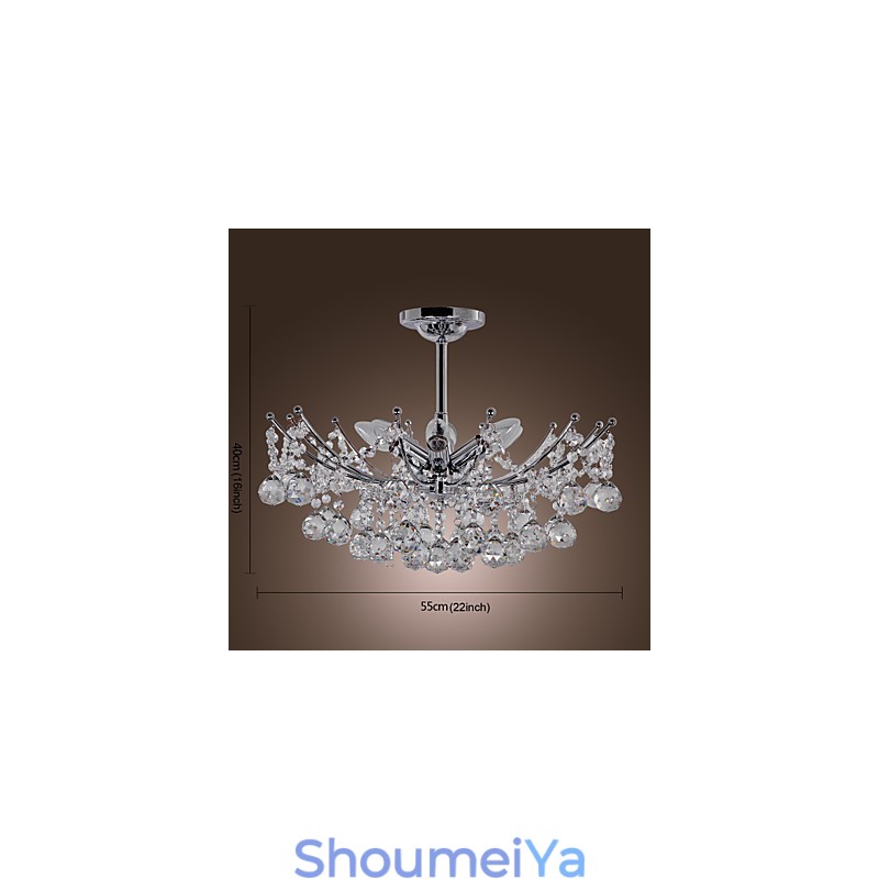 豪華なクリスタルシャンデリア 6 灯ペンダントシャンデリア