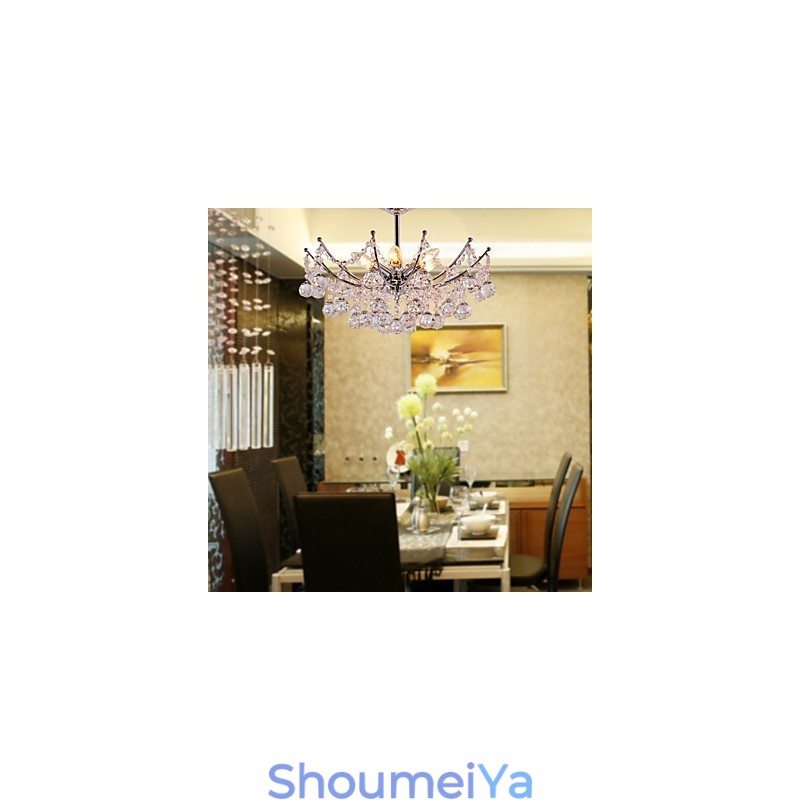 豪華なクリスタルシャンデリア 6 灯ペンダントシャンデリア