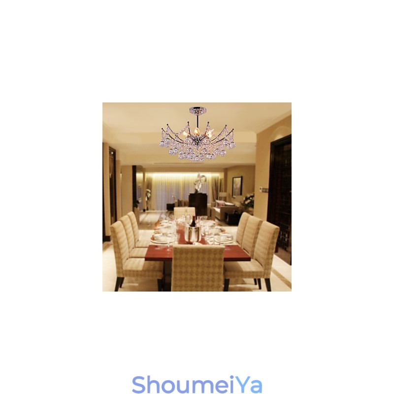 豪華なクリスタルシャンデリア 6 灯ペンダントシャンデリア