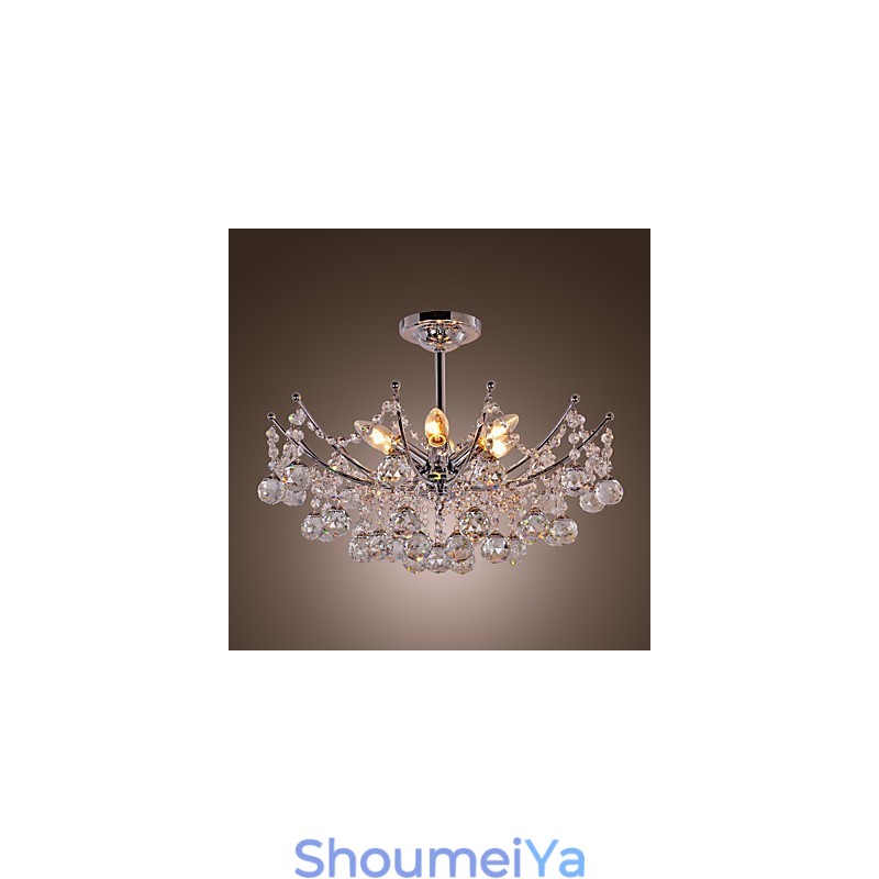 豪華なクリスタルシャンデリア 6 灯ペンダントシャンデリア