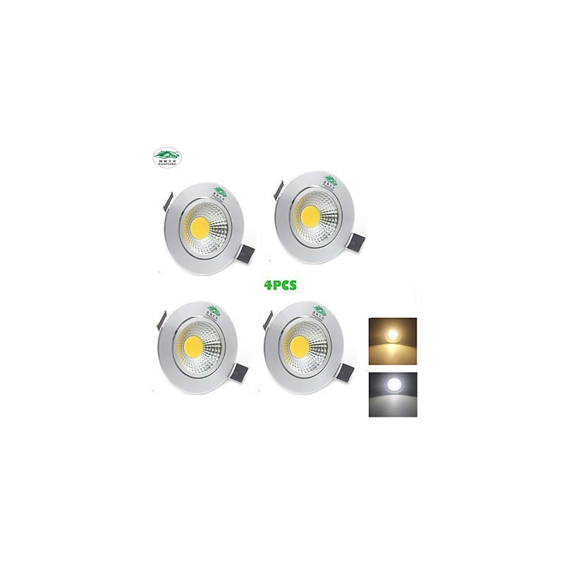 4PCS Zweihnder 3W 300Lm COB 天井ランプ ダウンライト 温白色光 4PCS Zweihnder 3W 300Lm COB 天井ランプ ダウンライト 温白色光