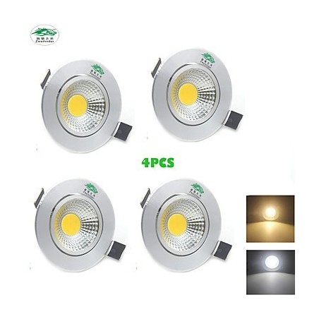4PCS Zweihnder 3W 300Lm COB 天井ランプ ダウンライト 温白色光