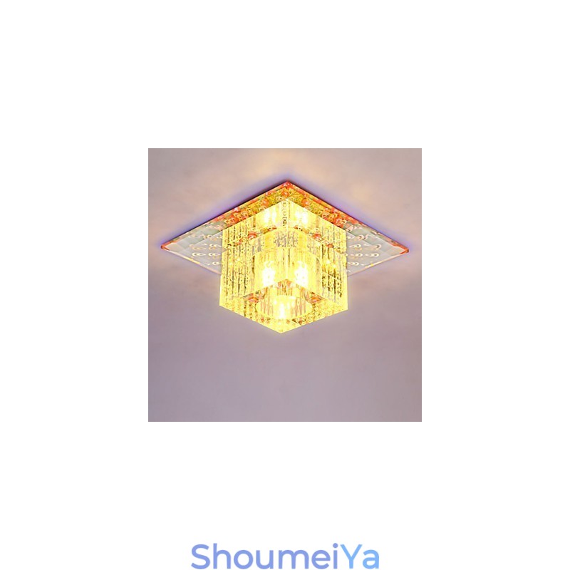 ミニクリスタル天井ランプスポットライト SMD 3W クリエイティブランプチューブライト カラフルなカラー スクエアドームライト