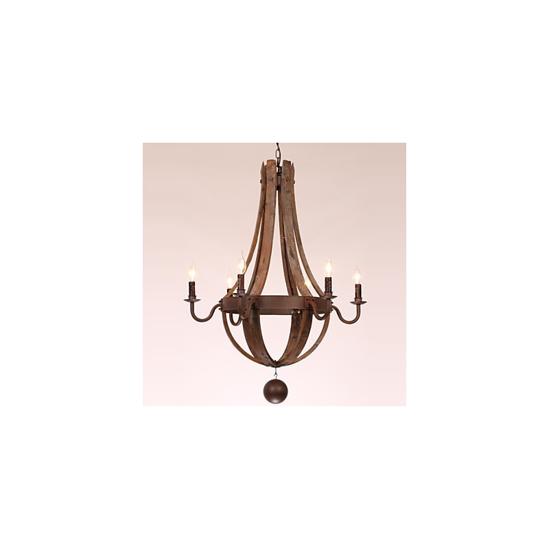 シャンデリア 6灯 ヴィンテージ レトロ カントリー リビング ダイニング ガレージ メタル