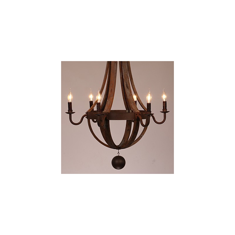 シャンデリア 6灯 ヴィンテージ レトロ カントリー リビング ダイニング ガレージ メタル