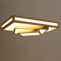 モダンコンテンポラリーミニスタイル絵画木製竹フラッシュマウント