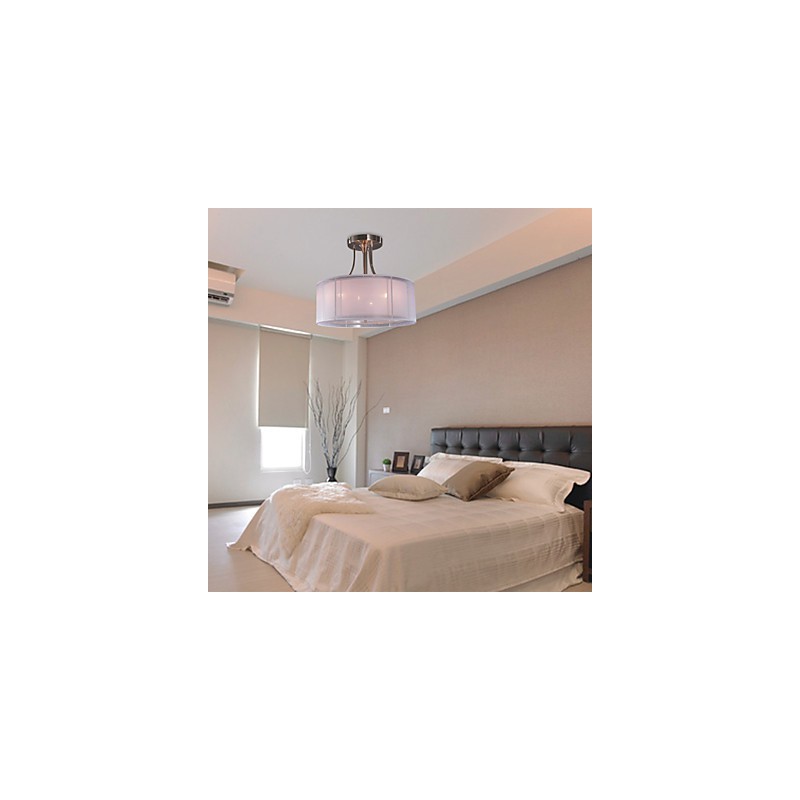 モダンなアクリル製フラッシュマウント、3つのライト付きシリンダーデザイン