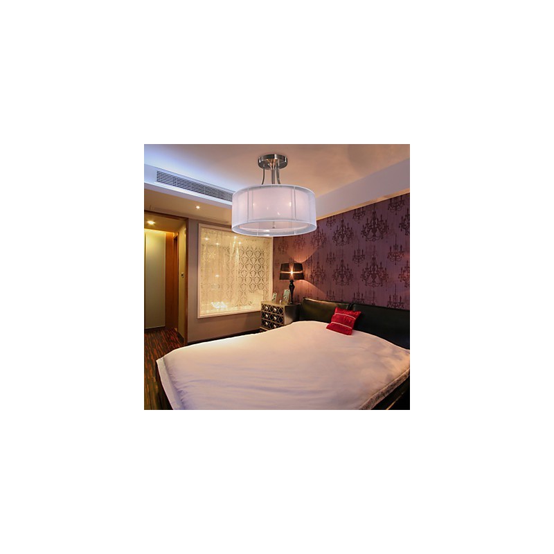 モダンなアクリル製フラッシュマウント、3つのライト付きシリンダーデザイン