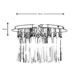 モダン クリスタル セミ フラッシュ マウント 4 ライト付き (G9 電球ベース)