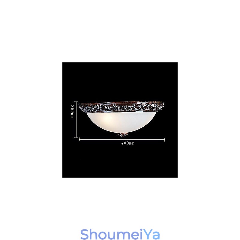 フラッシュマウントライトガラス樹脂シルバー彫刻ヨーロピアンクラシック