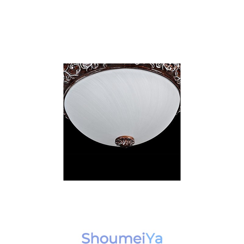 フラッシュマウントライトガラス樹脂シルバー彫刻ヨーロピアンクラシック