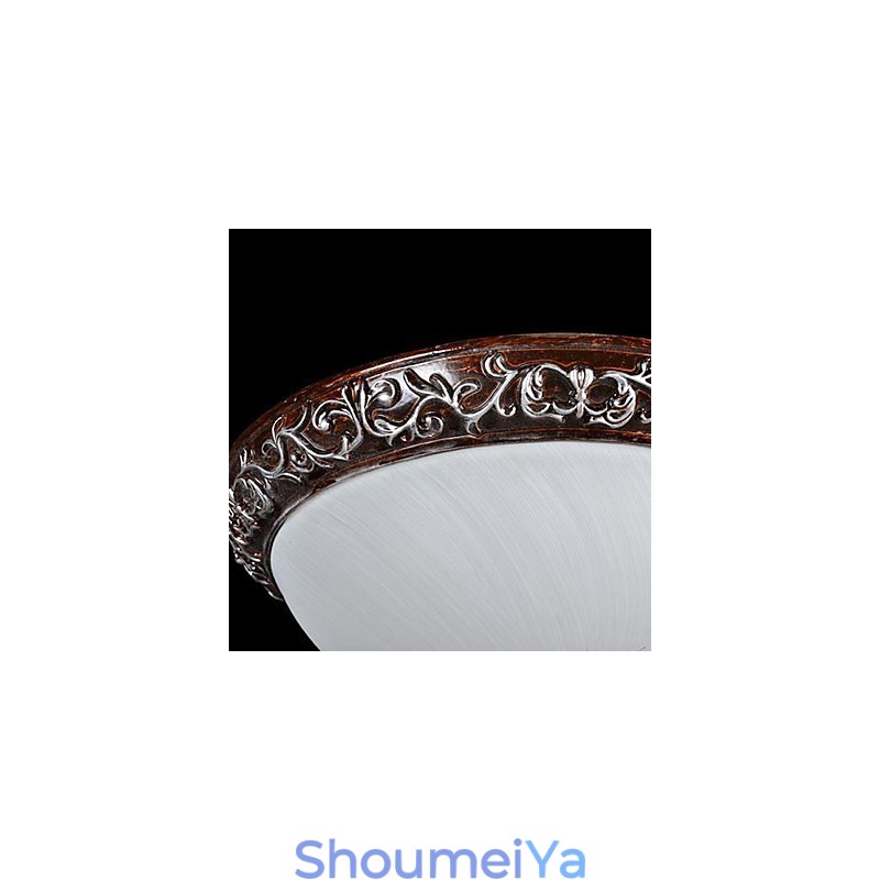 フラッシュマウントライトガラス樹脂シルバー彫刻ヨーロピアンクラシック