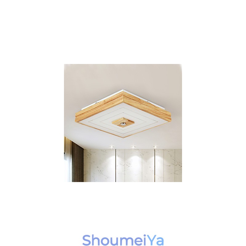 モダンコンテンポラリーミニスタイル絵画木製竹フラッシュマウント