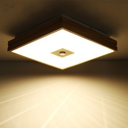 モダンコンテンポラリーミニスタイル絵画木製竹フラッシュマウント