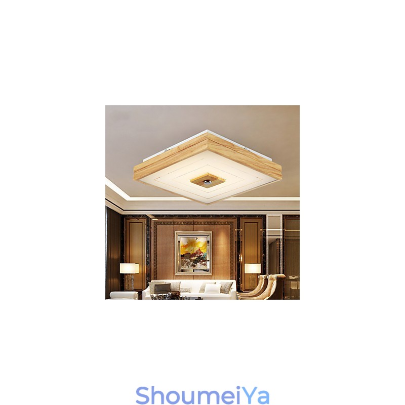 モダンコンテンポラリーミニスタイル絵画木製竹フラッシュマウント