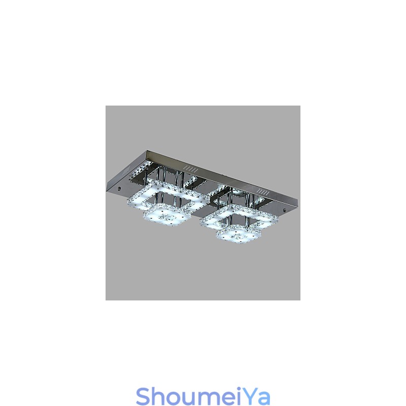 モダンコンテンポラリークリスタルクロームメタルフラッシュマウント