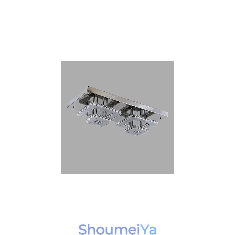 モダンコンテンポラリークリスタルクロームメタルフラッシュマウント