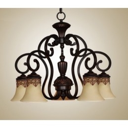 ヴィンテージ カントリー アイランド ペインティング メタル シャンデリア フラッシュマウント