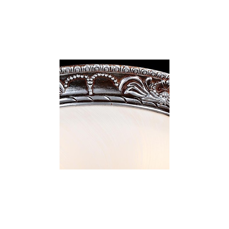 フラッシュマウントライト ガラス樹脂 シルバー彫刻 レトロ ヨーロピアン クラシック