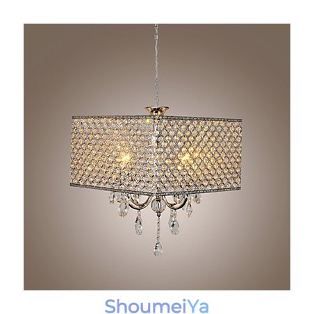 モダンコンテンポラリードラムクリスタルペインティングメタルシャンデリア