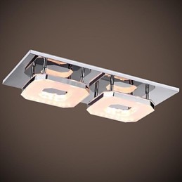 16W アクリル フラッシュマウント 2 ライト モダン アクリル 電気メッキ ステンレススチール