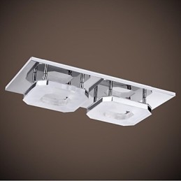 16W アクリル フラッシュマウント 2 ライト モダン アクリル 電気メッキ ステンレススチール