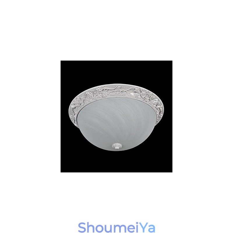 ホワイト フラッシュマウント ライト ガラス 樹脂 彫刻 ヨーロピアン クラシック