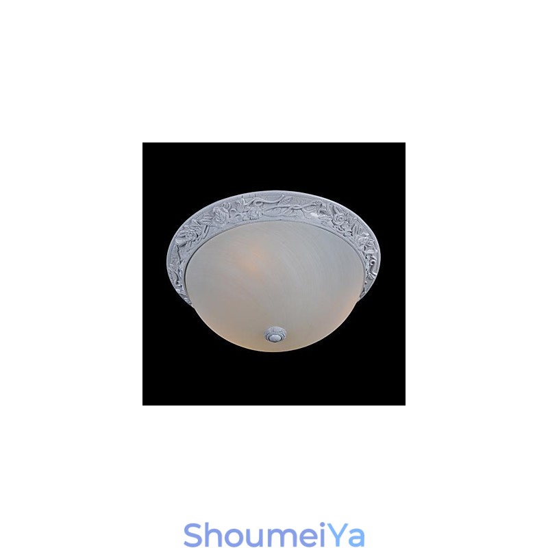 ホワイト フラッシュマウント ライト ガラス 樹脂 彫刻 ヨーロピアン クラシック