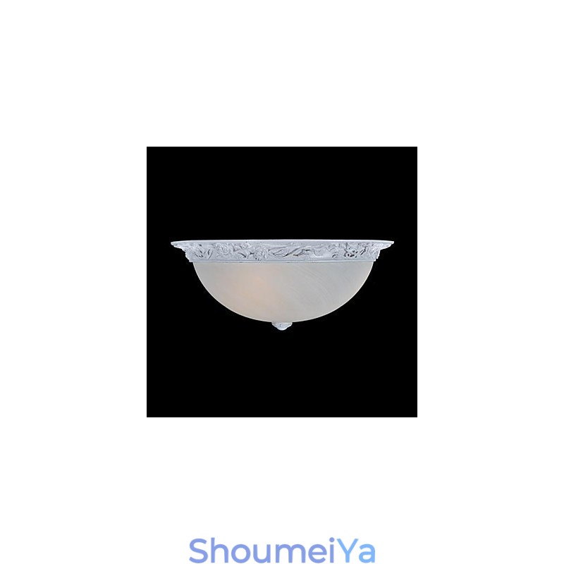 ホワイト フラッシュマウント ライト ガラス 樹脂 彫刻 ヨーロピアン クラシック