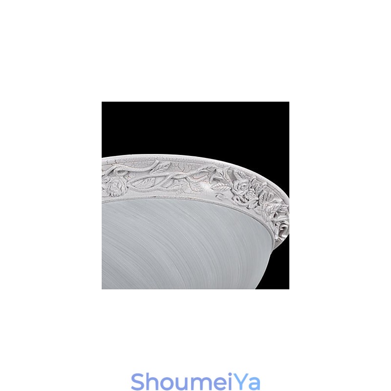 ホワイト フラッシュマウント ライト ガラス 樹脂 彫刻 ヨーロピアン クラシック