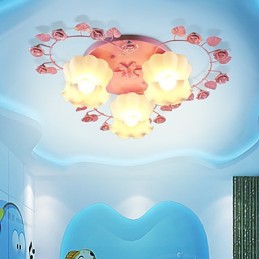 クリエイティブランプランプ 契約型 田舎風 スイート ピンクローズ 3 吸収ドームライト