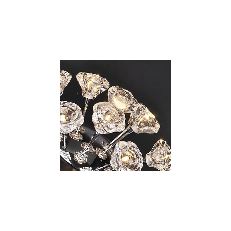 モダンコンテンポラリーラスティックロッジクロームメタルフラッシュマウント