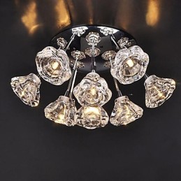 モダンコンテンポラリーラスティックロッジクロームメタルフラッシュマウント