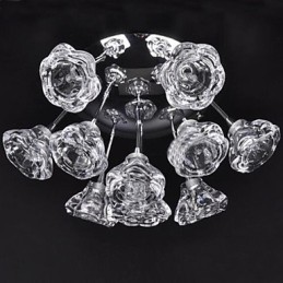 モダンコンテンポラリーラスティックロッジクロームメタルフラッシュマウント