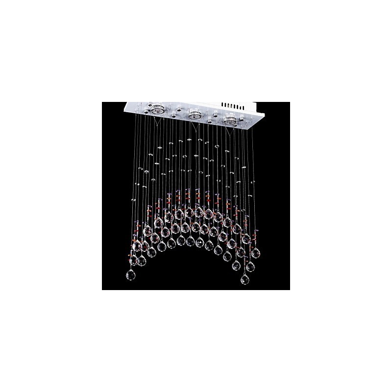 5灯クリアライトステンレススチールK9クリスタルシャンデリア