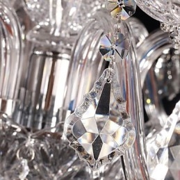 シャンデリア クリスタル ラグジュアリー モダン リビング 8 ライト ファブリックシェード付き