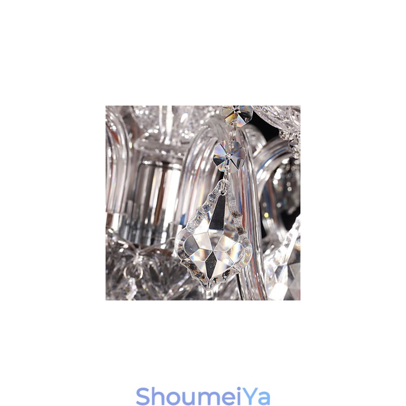 シャンデリア クリスタル ラグジュアリー モダン リビング 8 ライト ファブリックシェード付き