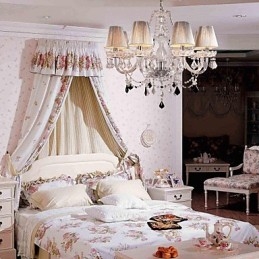 シャンデリア クリスタル ラグジュアリー モダン リビング 8 ライト ファブリックシェード付き