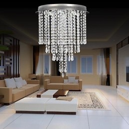 モダンコンテンポラリークリスタルクロームクリスタルフラッシュマウントキッズ