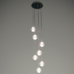 モダンペンダントライトペンダントランプ G4 レトロフィット 7 ライト クロームメッキ クリスタル 階段ライト用