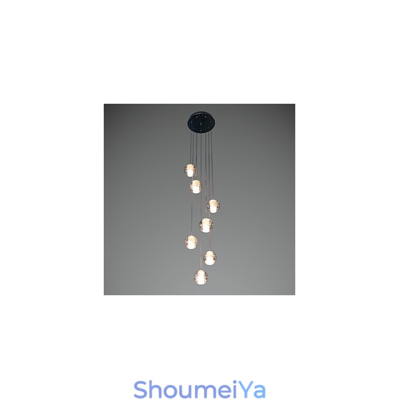 モダンペンダントライトペンダントランプ G4 レトロフィット 7 ライト クロームメッキ クリスタル 階段ライト用